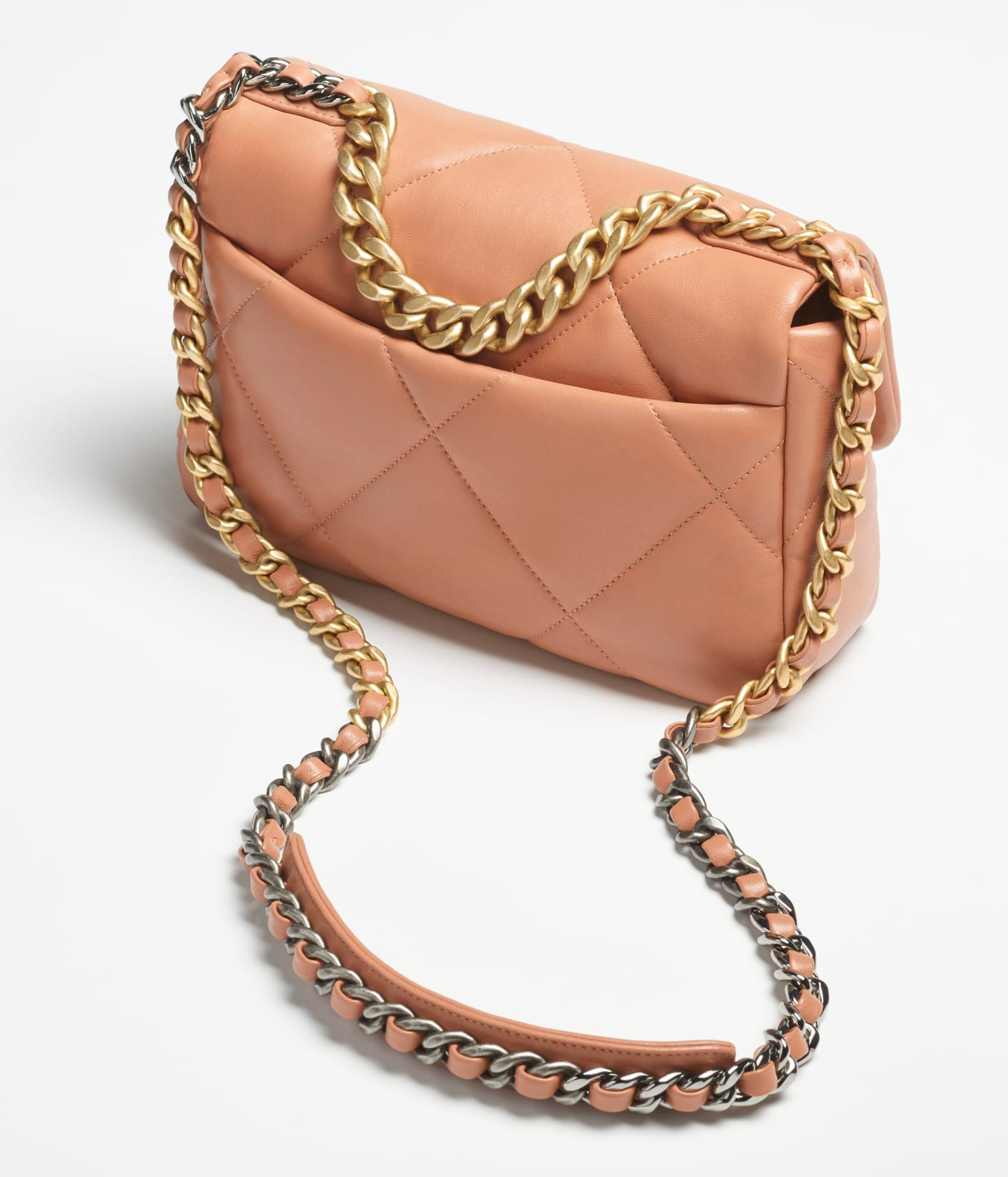 Handtasche – Glänzendes Lammleder mit gemischten Metall-Finishes
