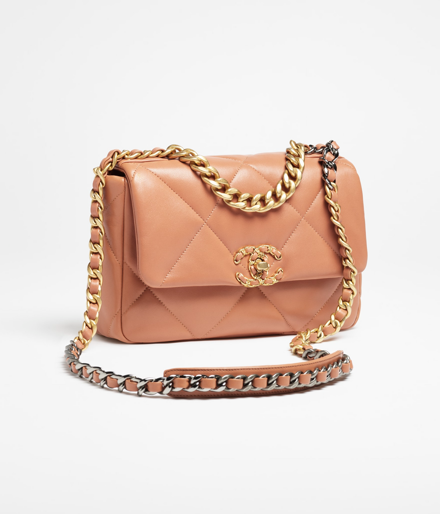 Handtasche – Glänzendes Lammleder mit gemischten Metall-Finishes