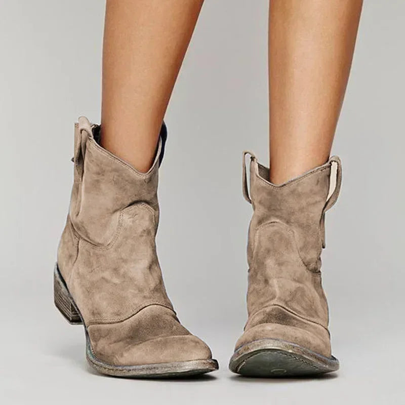 Damen Bequeme Cowboystiefel mit Flexibler Sohle