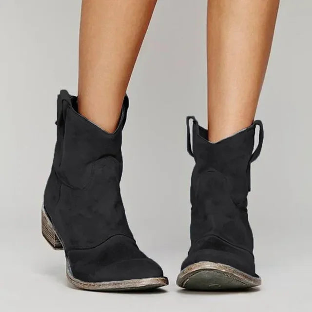Damen Bequeme Cowboystiefel mit Flexibler Sohle