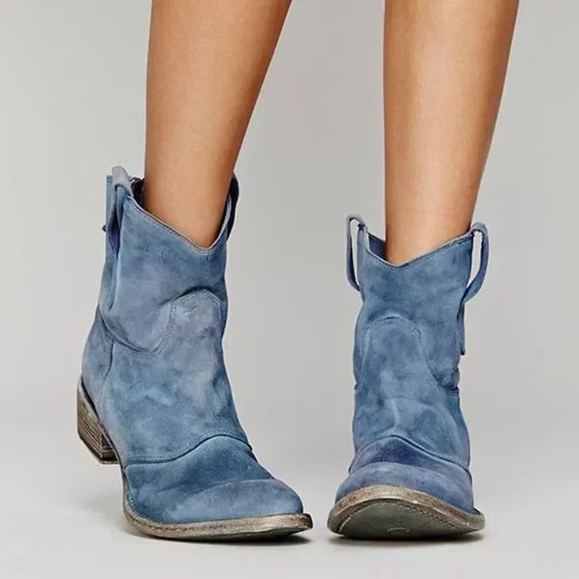 Damen Bequeme Cowboystiefel mit Flexibler Sohle