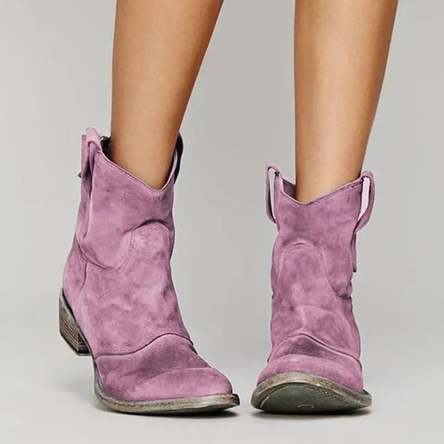 Damen Bequeme Cowboystiefel mit Flexibler Sohle