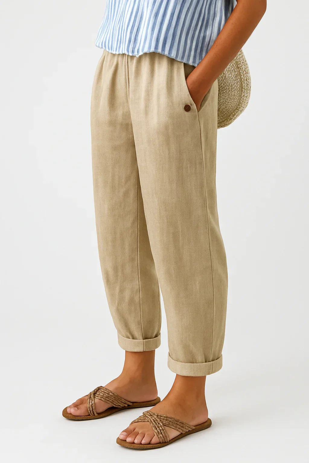 Klassische Damenhosen - Atmungsaktive Leinen-Stoffhose Für Komfort & Stil