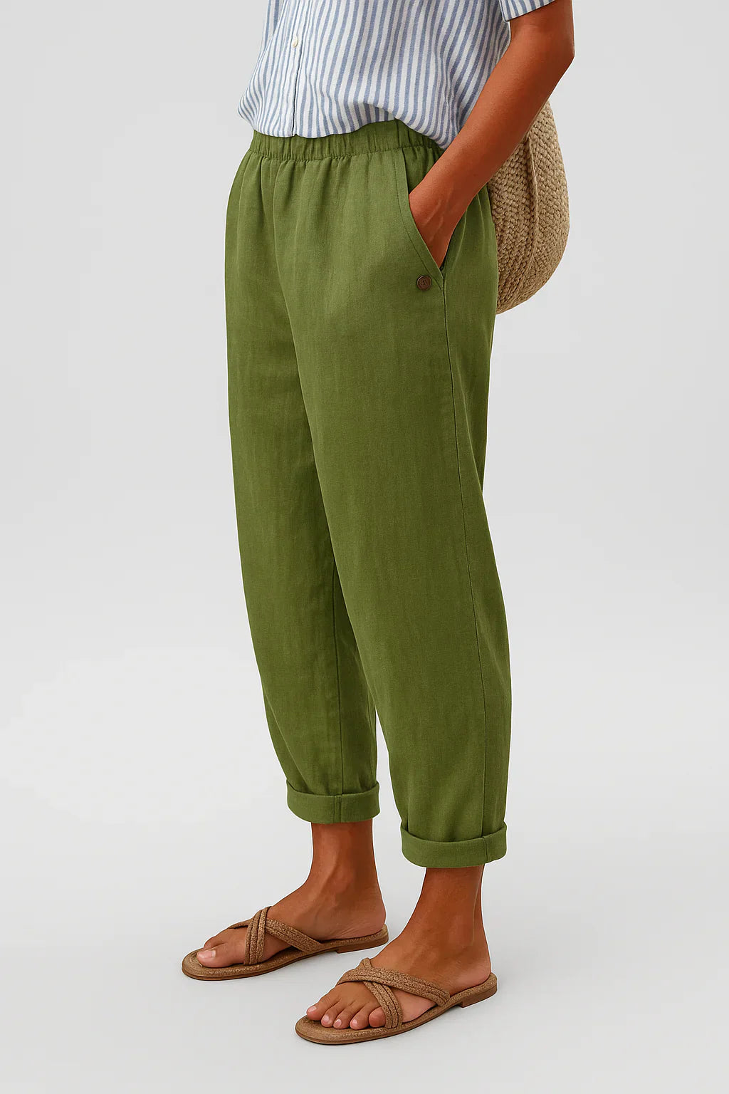Klassische Damenhosen - Atmungsaktive Leinen-Stoffhose Für Komfort & Stil