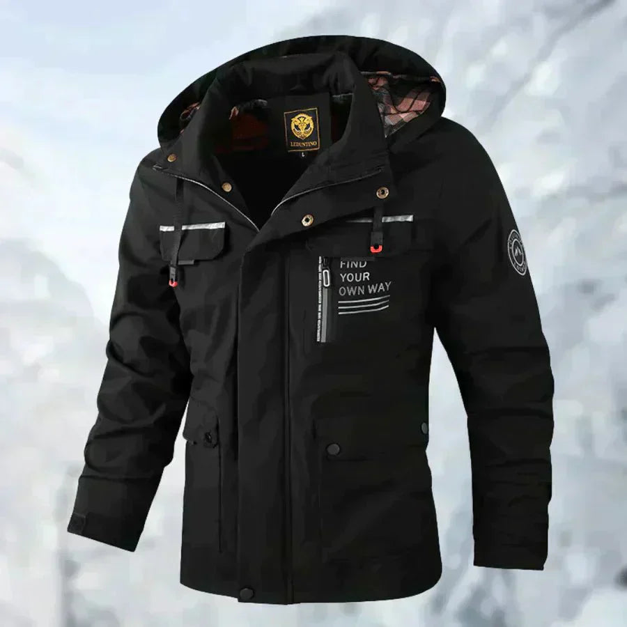 Herren funktionale wasserdichte Jacke mit praktischen Taschen