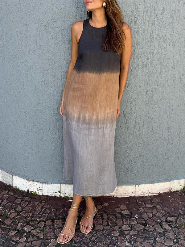 Maxi Kleid Damen - Bequemer Schnitt, Natürlicher Print, Maxikleid Sommer