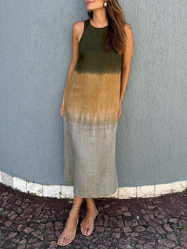 Maxi Kleid Damen - Bequemer Schnitt, Natürlicher Print, Maxikleid Sommer