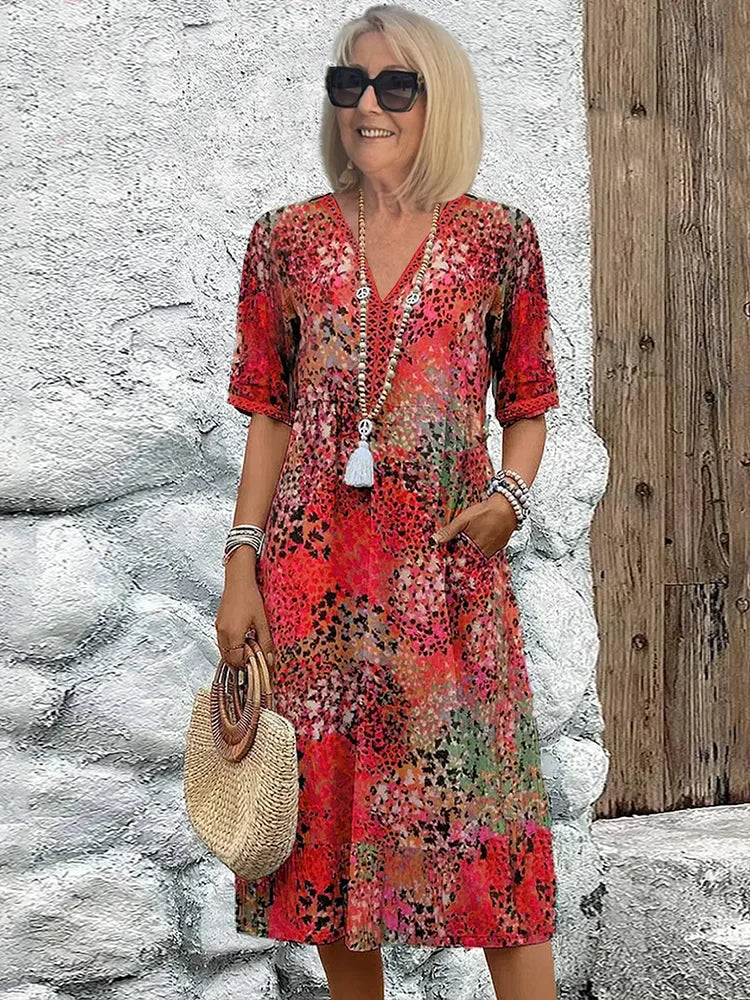 Midi-Kleid Damen - Leichtes, Atmungsaktives Kleid für Vielseitige Anlässe