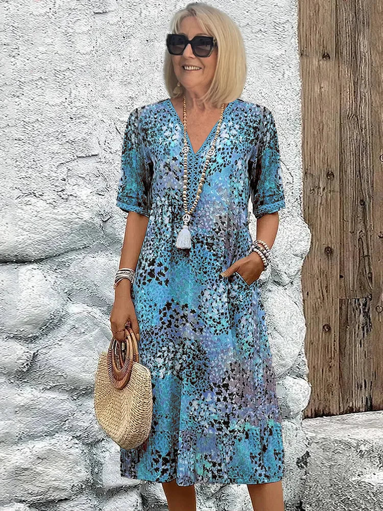 Midi-Kleid Damen - Leichtes, Atmungsaktives Kleid für Vielseitige Anlässe
