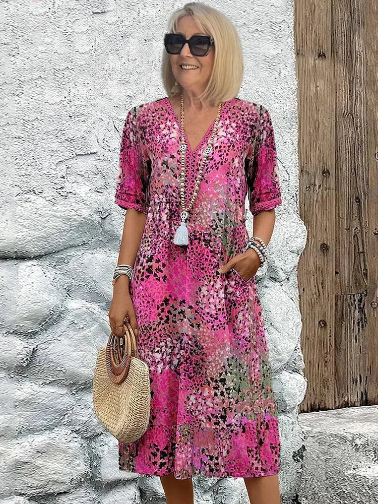 Midi-Kleid Damen - Leichtes, Atmungsaktives Kleid für Vielseitige Anlässe
