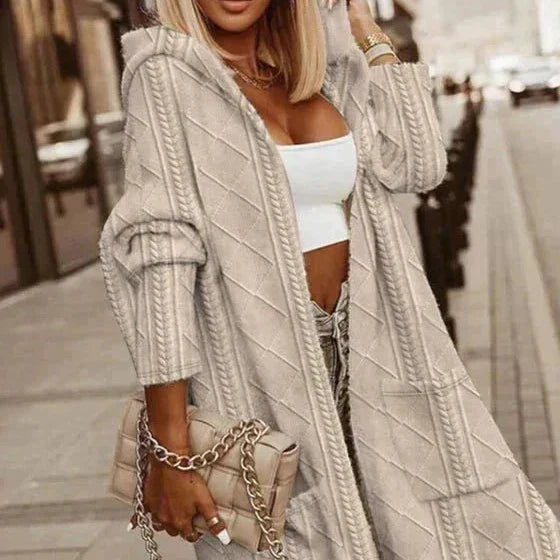 Strickjacke Damen Lang - Weicher Komfort Mit Kapuze