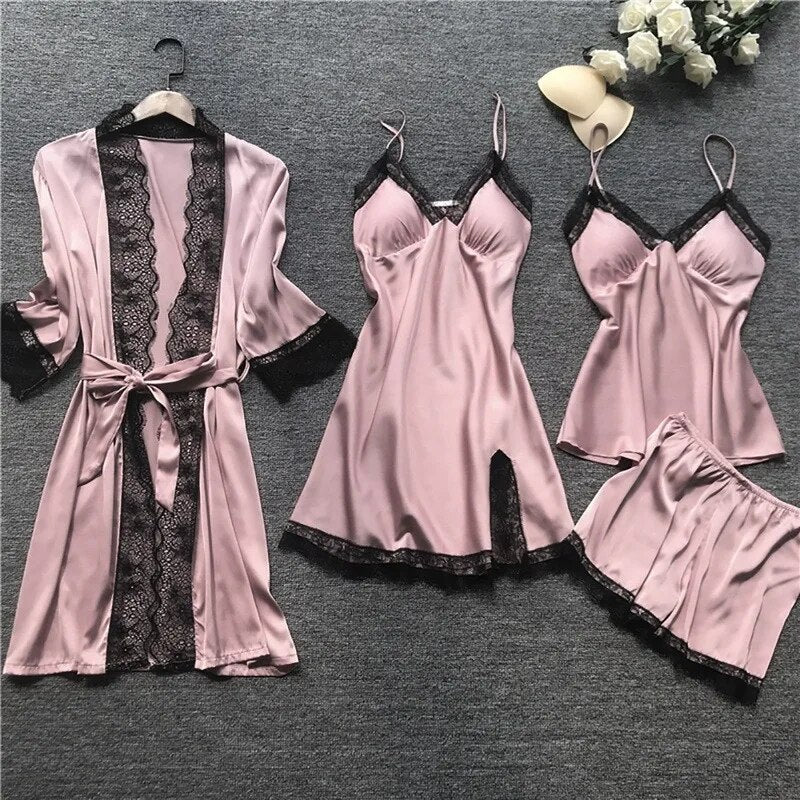 Kim - Luxuriöses Satin Nachtwäsche Set