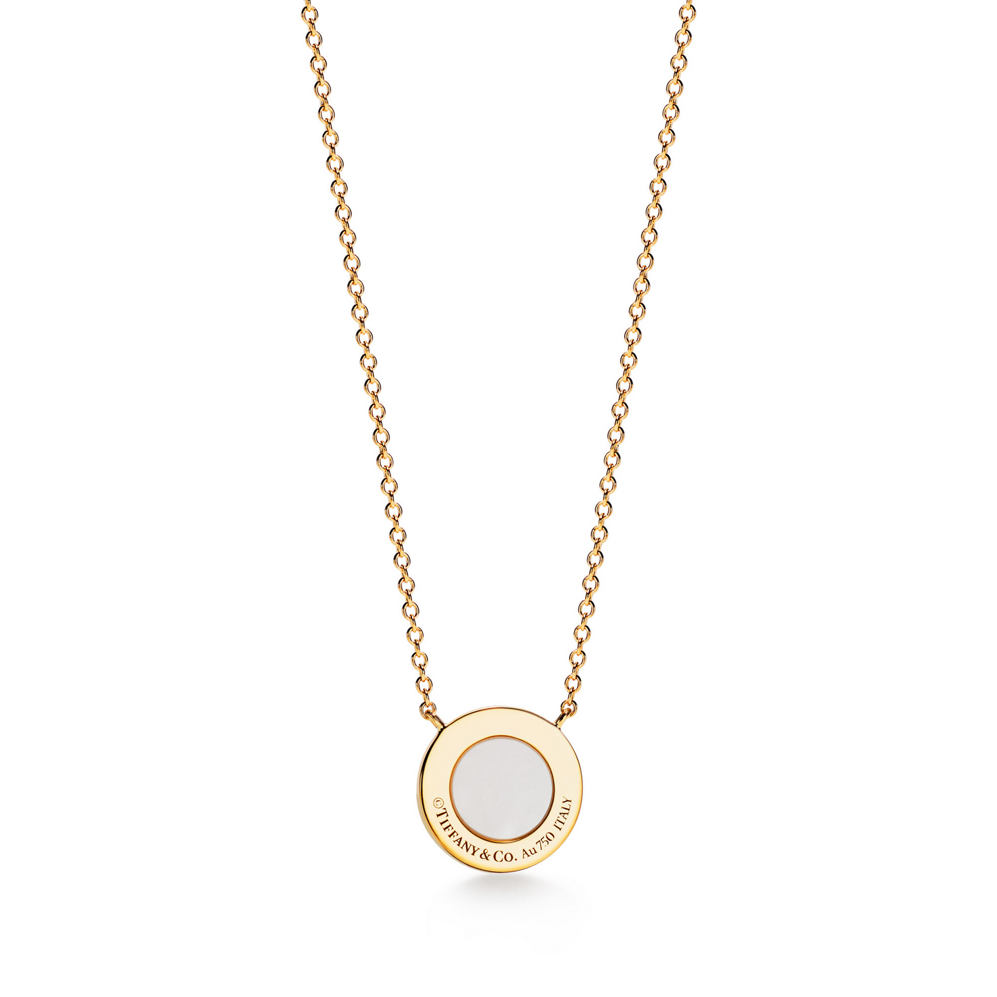 Tiffany T – Diamant- und Perlmutt-Kreisanhänger in Gelbgold