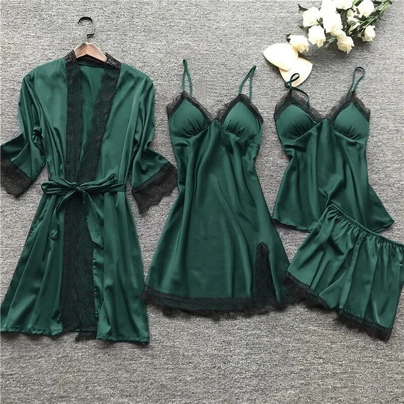 Kim - Luxuriöses Satin Nachtwäsche Set