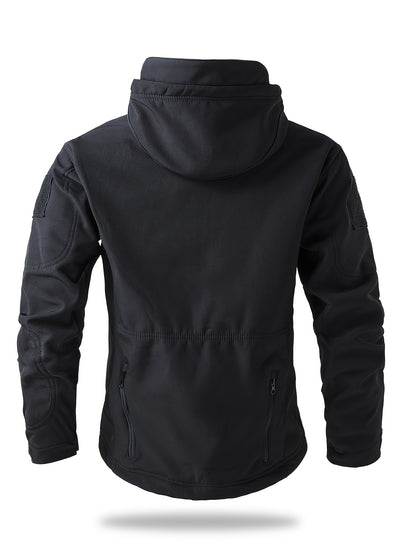 Men's Zipper Hooded Windbreaker Jacket, Casual Tactical Jacket For Outdoor Activities