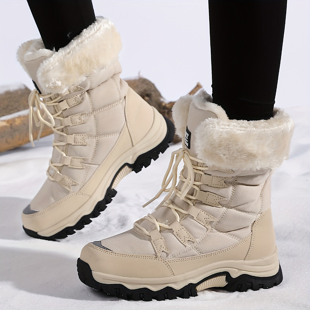 Women s Waterproof Insulated Snow Boots with Faux Fur Lining Thick Ru Bergmann Hamburg