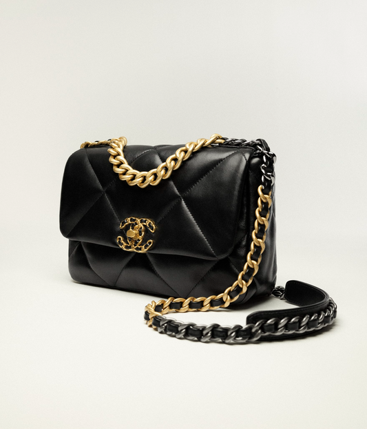 Handtasche – Glänzendes Lammleder mit gemischten Metall-Finishes
