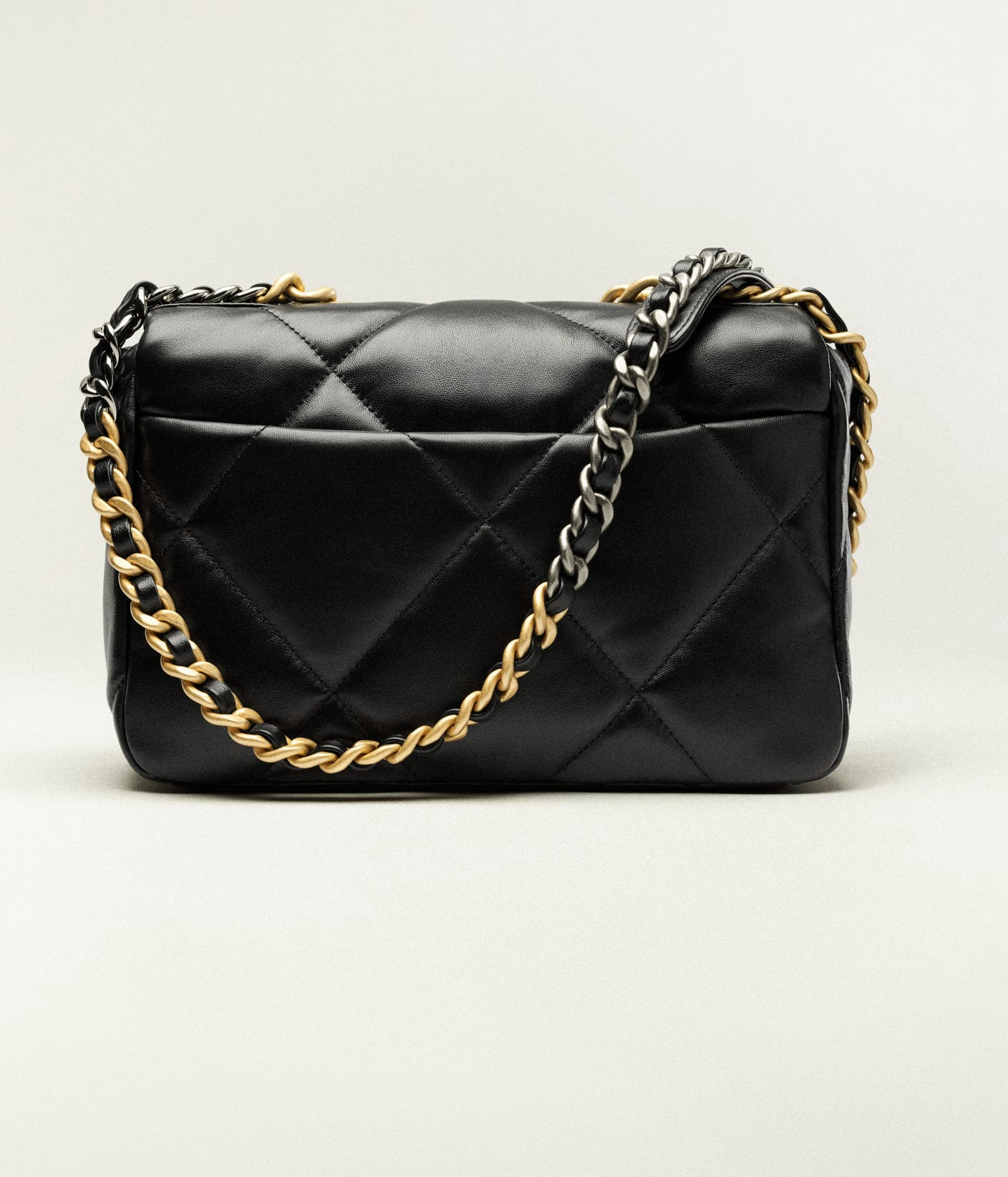 Handtasche – Glänzendes Lammleder mit gemischten Metall-Finishes