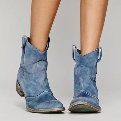 Damen Bequeme Cowboystiefel mit Flexibler Sohle