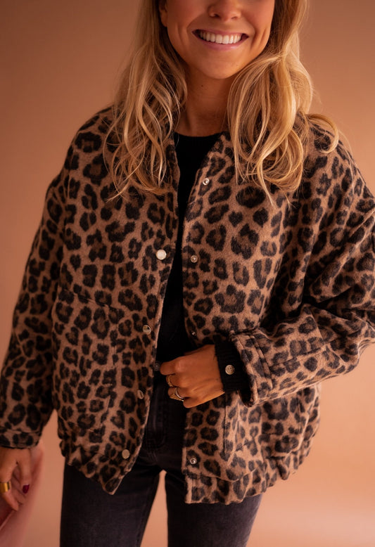 Damen modische Jacke mit Tierdruck für vielseitige Styling-Optionen