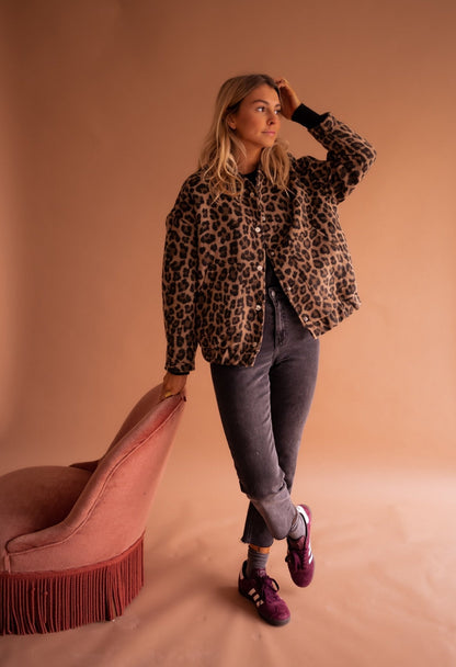 Damen modische Jacke mit Tierdruck für vielseitige Styling-Optionen