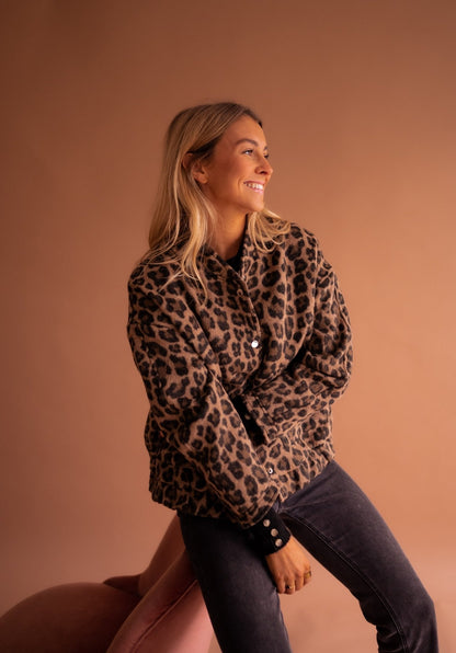 Damen modische Jacke mit Tierdruck für vielseitige Styling-Optionen