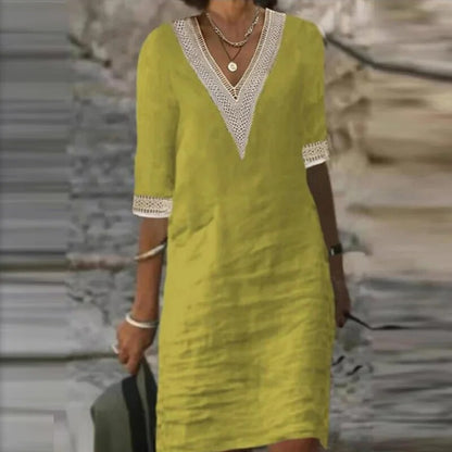 Miriam - Damenkleid Aus Baumwolle Und Leinen Lässiges Kleid