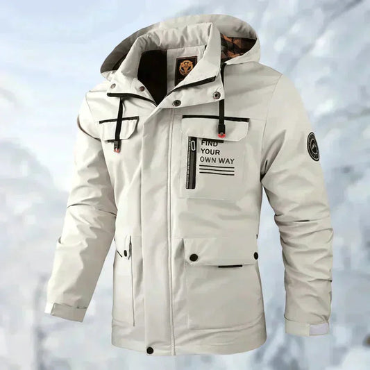 Herren funktionale wasserdichte Jacke mit praktischen Taschen