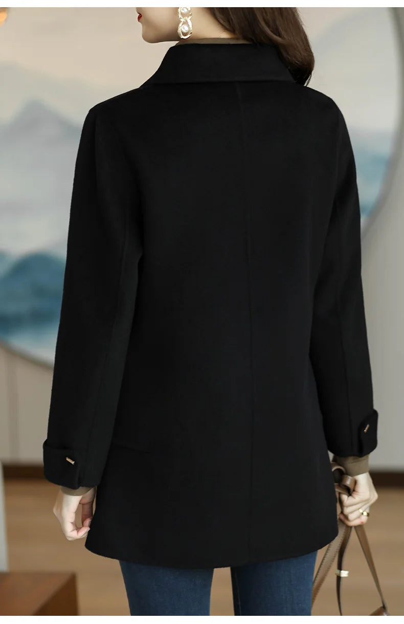 Clara - Damen Wollmantel Dünne Jacke