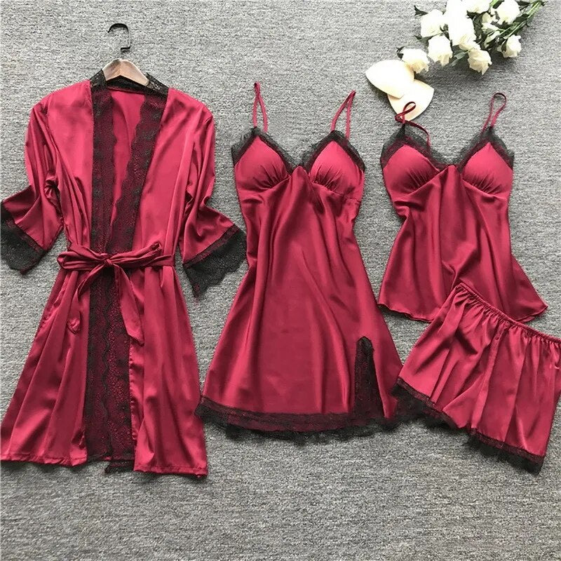 Kim - Luxuriöses Satin Nachtwäsche Set