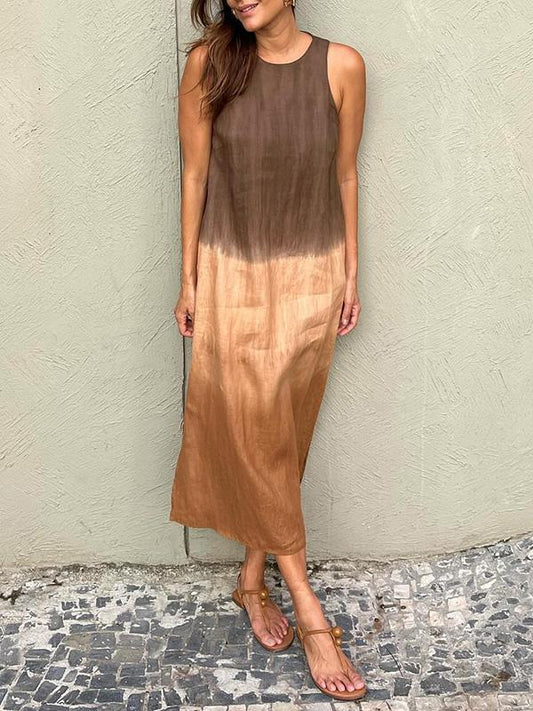 Maxi Kleid Damen - Bequemer Schnitt, Natürlicher Print, Maxikleid Sommer