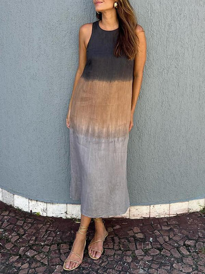 Maxi Kleid Damen - Bequemer Schnitt, Natürlicher Print, Maxikleid Sommer