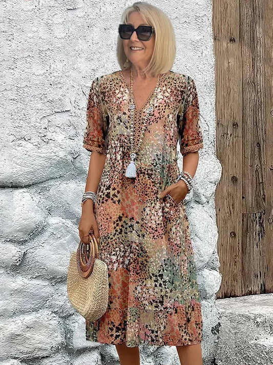 Midi-Kleid Damen - Leichtes, Atmungsaktives Kleid für Vielseitige Anlässe