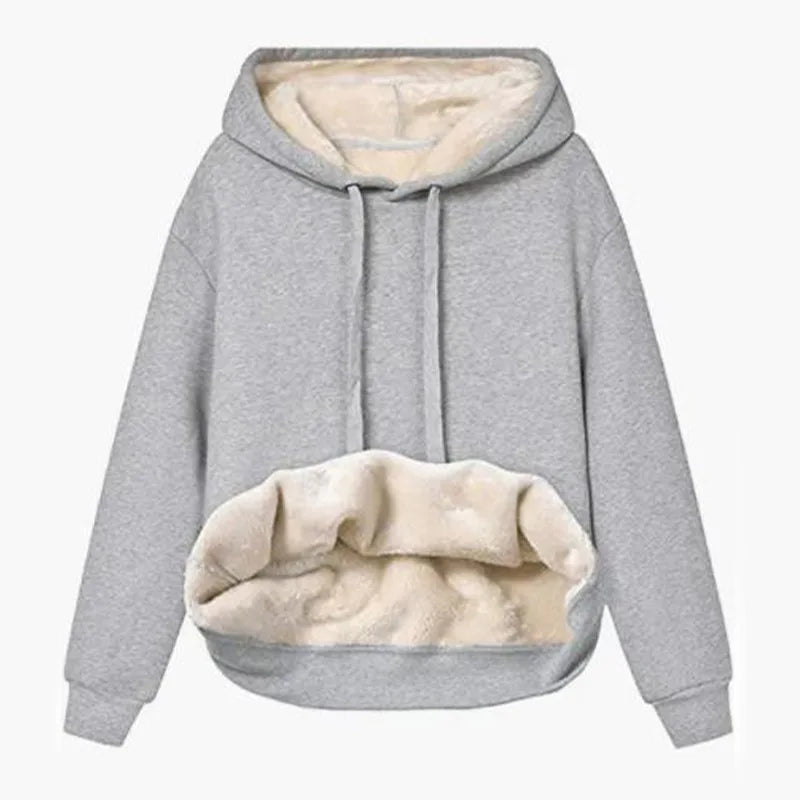 Winter Dames Pluche Jas Met Capuchon Fleece Hoodies S-2XL Sweatshirt Met Rits En Lange Mouwen Sweater Jas