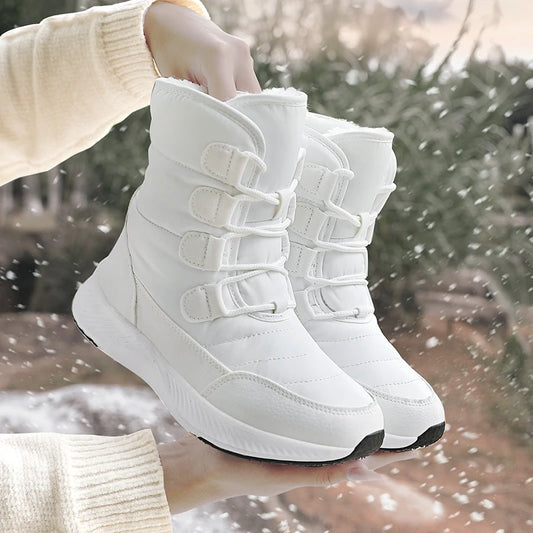 Women Boots Winter White Snow Boot Short Style Upper Non-slip Quality Plush Botas  Invierno platform shoes  botas mujer 2020