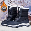 2024 Winter Dameslaarzen Merk Pluche Snowlaars Hoge Top Antislip Sneakers Vrouwen Warm Waterdicht Laars Mode Casual Katoenen Schoen