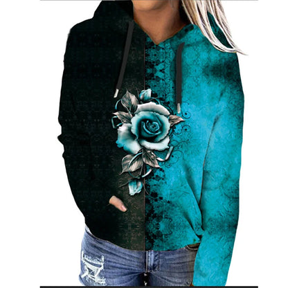 Bloem Bloemen 3d Print Hoodies Vrouwen Herfst Streetwear Lange Mouwen Hoodie Oversized Pullovers Y 2K Sweatshirts Vrouw Kleding