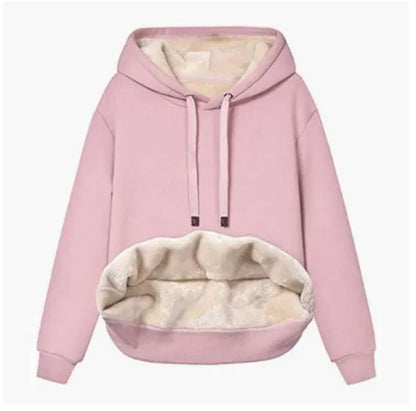 Winter Dames Pluche Jas Met Capuchon Fleece Hoodies S-2XL Sweatshirt Met Rits En Lange Mouwen Sweater Jas