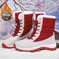 2024 Winter Dameslaarzen Merk Pluche Snowlaars Hoge Top Antislip Sneakers Vrouwen Warm Waterdicht Laars Mode Casual Katoenen Schoen