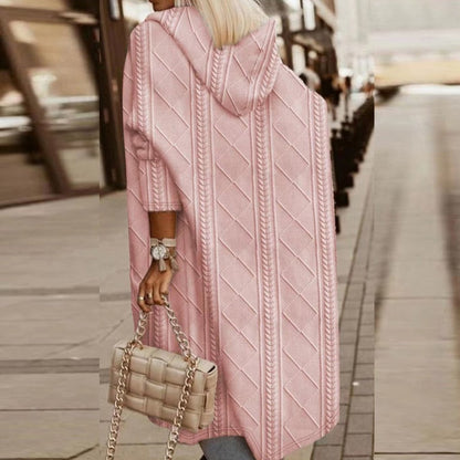 Strickjacke Damen Lang - Weicher Komfort Mit Kapuze
